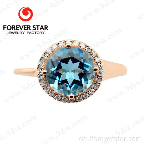 Blue Topas 14k 2 Gramm Gold Ring-Designs